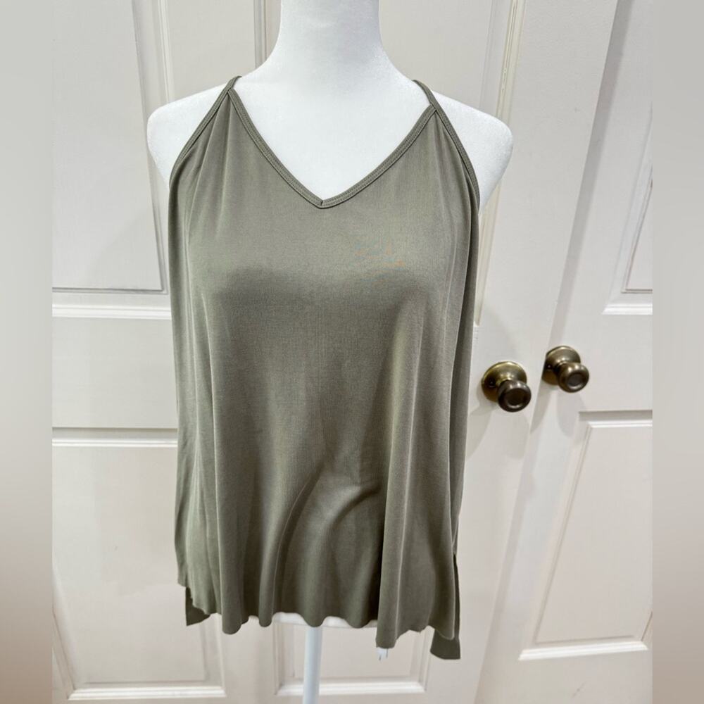 Double Zero, Olive Green Women's Halter Top, size L